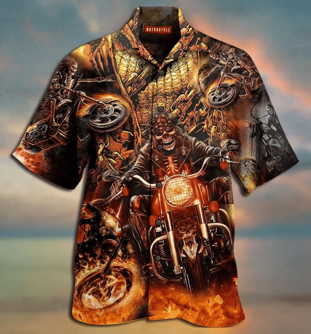 Motorcycle Hawaiian Shirt Motorbike Apparel Summer Aloha Shirt