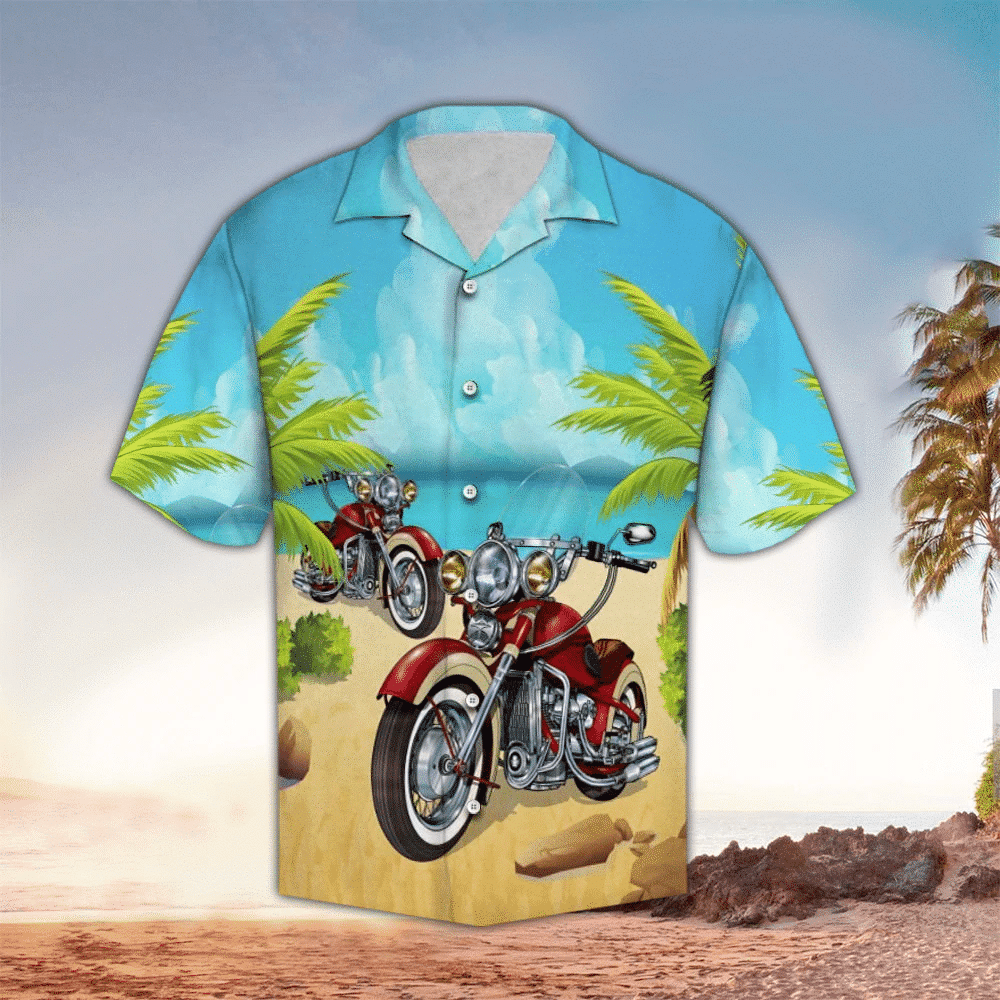 Motorcycle Hawaiian Shirt Motorbike Apparel Summer Aloha Shirt