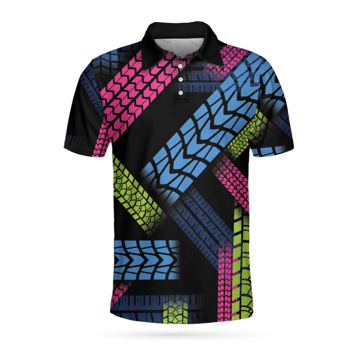 Mountain Bike Tires Polo Shirt Colorful Bicycle Tires Graphic Polo Shirt Best Mountain Bike Shirt For Men