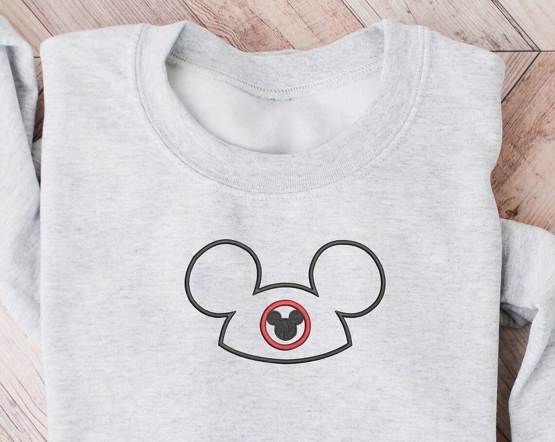 Mouseketeer Embroidered Crewneck Disney Embroidered Sweatshirt Disney Crewneck Disney Sweatshirt Womens Disney Crewneck