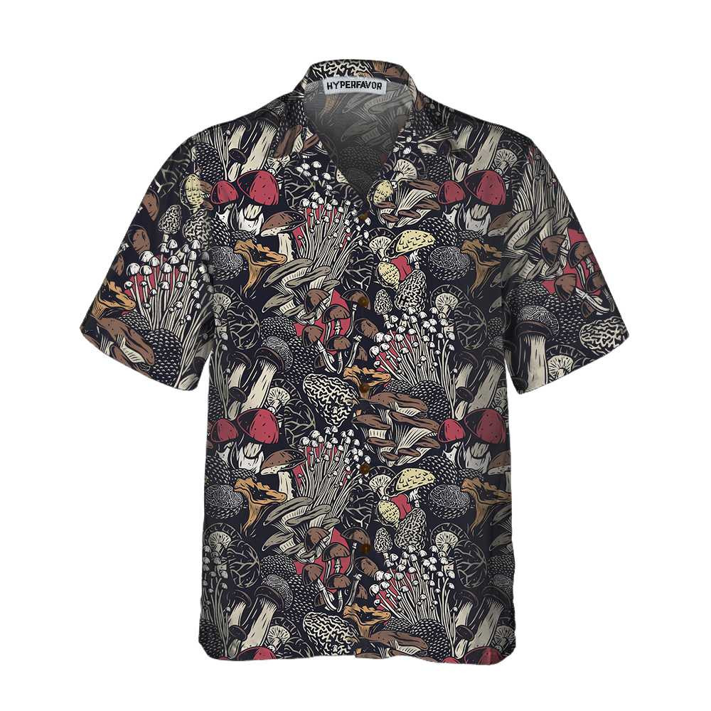 Mushroom Forest Hawaiian Shirt Unique Mushroom Print Shirt For Men  Women