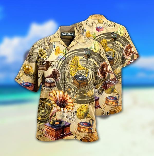 Music All About Gramophone Vinyl Records Limited Edition - Hawaiian Shirt - Hawaiian Shirt For Men