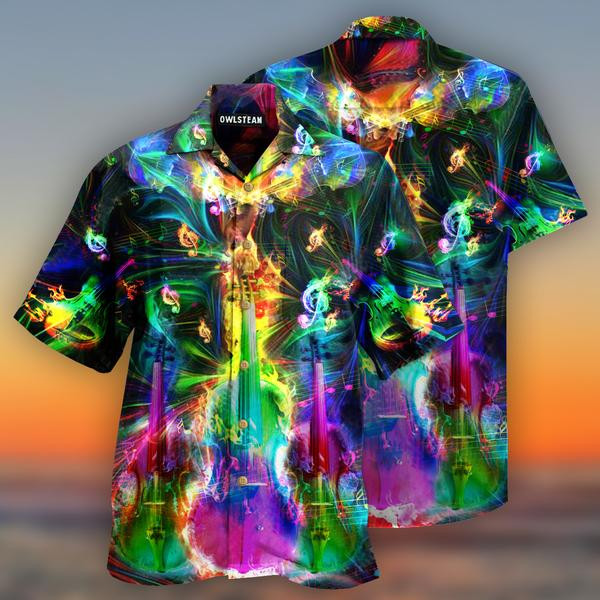 Music Amazing Violin Flash Style Limited Edition - Hawaiian Shirt - Hawaiian Shirt For Men