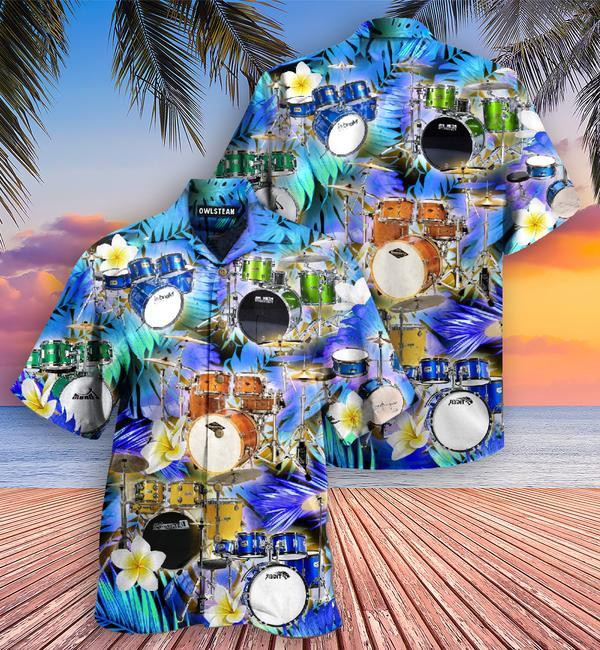 Music Is Better With Drums And Plumerias Edition - Hawaiian Shirt - Hawaiian Shirt For Men