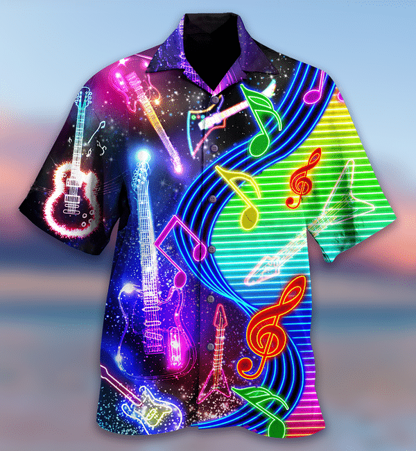 Music Love Light Neon Limited Edition - Hawaiian Shirt Hawaiian Shirt For Men