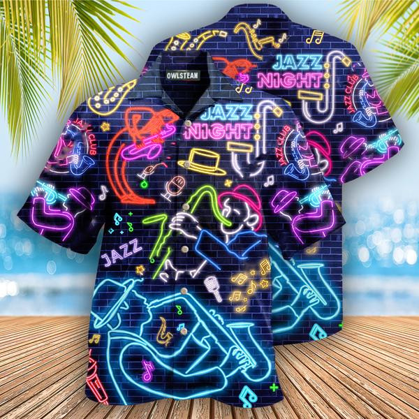 Music Love Saxophone Neon Edition - Hawaiian Shirt - Hawaiian Shirt For Men