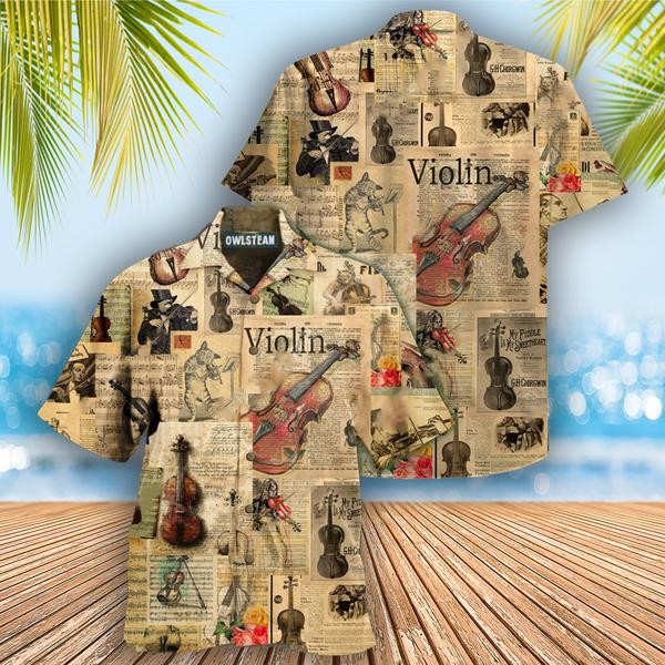 Music Melodies Of Time Violins Edition - Hawaiian Shirt - Hawaiian Shirt For Men