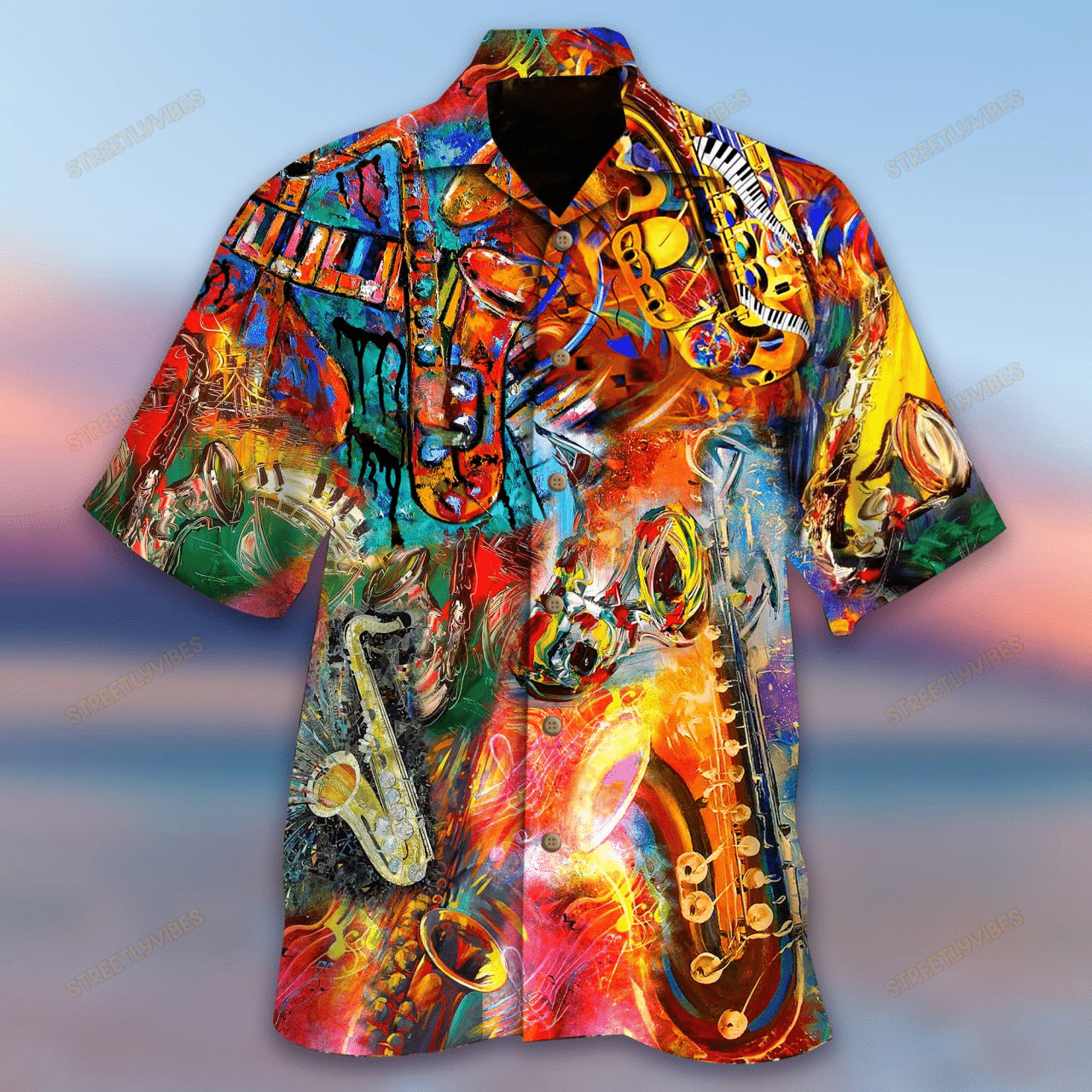 Music On World Off Saxophone Hawaiian Shirt Hawaiian Shirt For Men