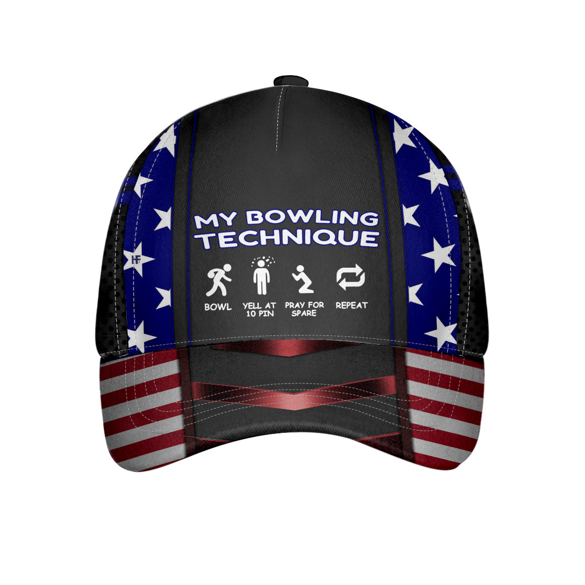 My Bowling Technique Classic Cap American Flag Bowling Cap Gift For Bowling Players