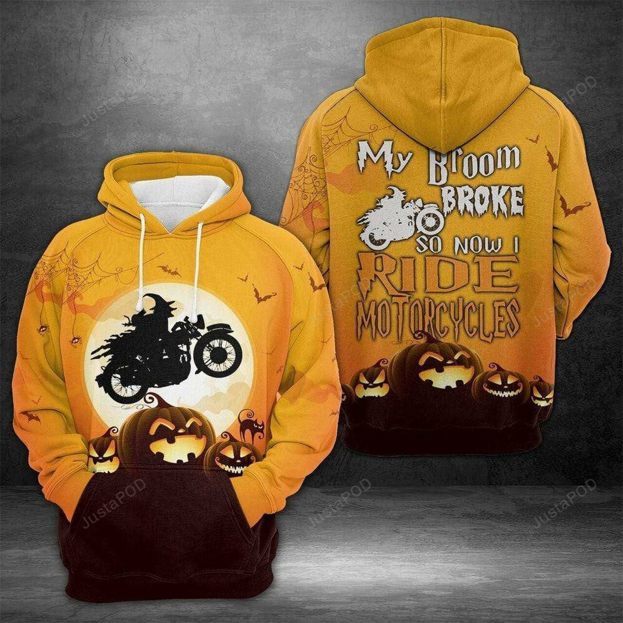 My Broom Broke So I Ride Motorcycles 3d All Print Hoodie