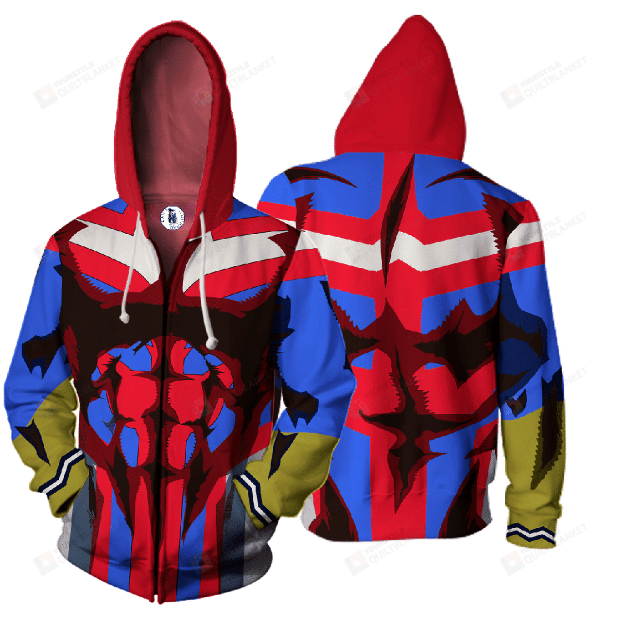 My Hero Academia All Might Blue Suit Cosplay 3d All Over Print Hoodie