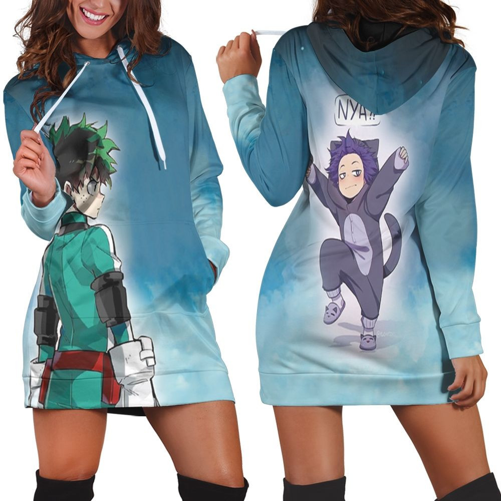 My Hero Academia Midoriya Izuku In Fight Suit For Fan Hoodie Dress Sweater Dress Sweatshirt Dress