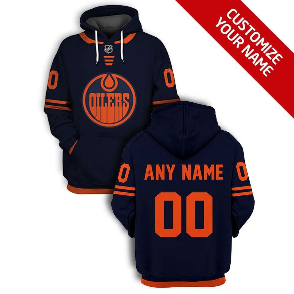 NHL Edmonton Oilers Custom Name And Number 3D All Over Printed Hoodie