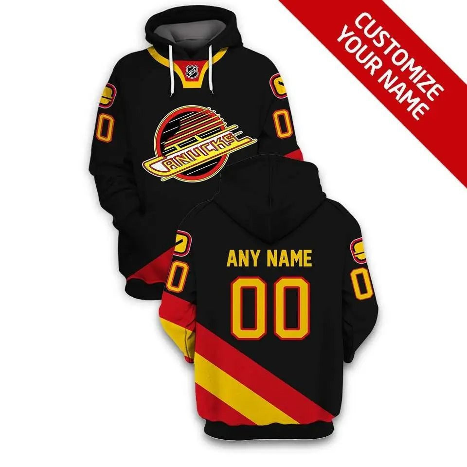 NHL Vancouver Canucks Custom Name And Number 3d All Over Printed Hoodie