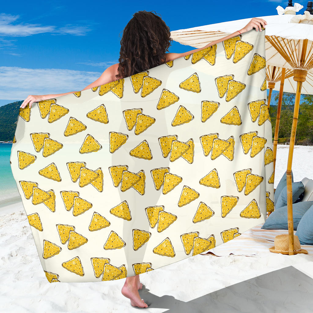 Nachos Pattern Print Sarong Cover Up Nachos Pareo Wrap Skirt Dress