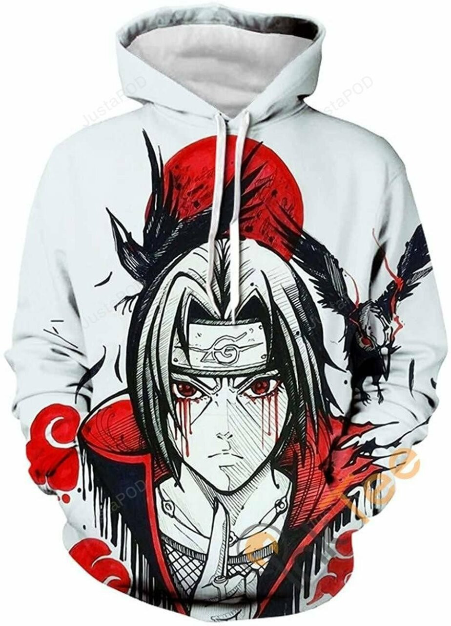 Naruto Print Pullover With Front Pocket 3d All Over Print Hoodie