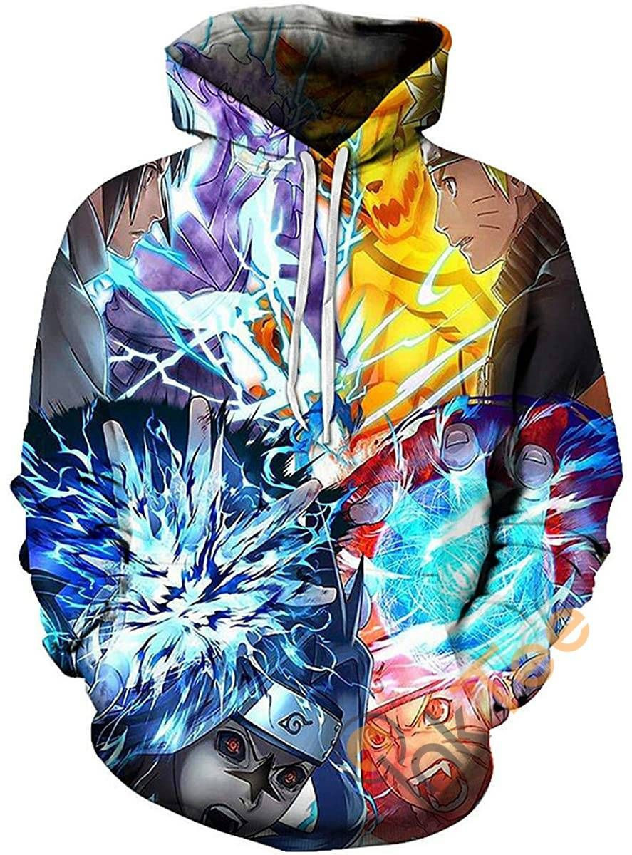 Naruto Print Pullover With Front Pocket Sku127 Hoodie 3D All Over Print