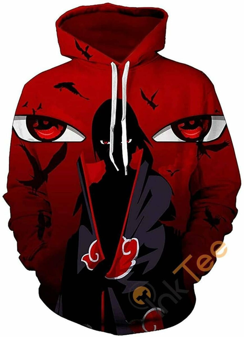 Naruto Print Pullover With Front Pocket Unisex 3d All Over Print Hoodie