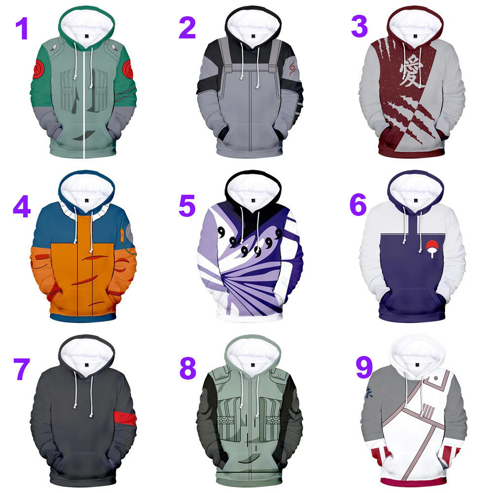 Naruto Shippuden 3D All Over Pullover Hoodie For Men Women Size S-5XL