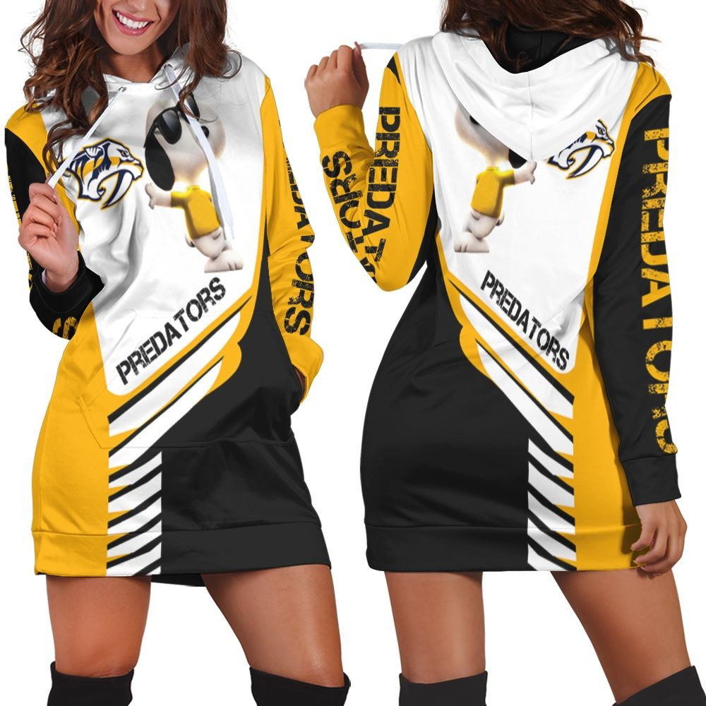 Nashville Predators Snoopy For Fans 3d Hoodie Dress Sweater Dress Sweatshirt Dress