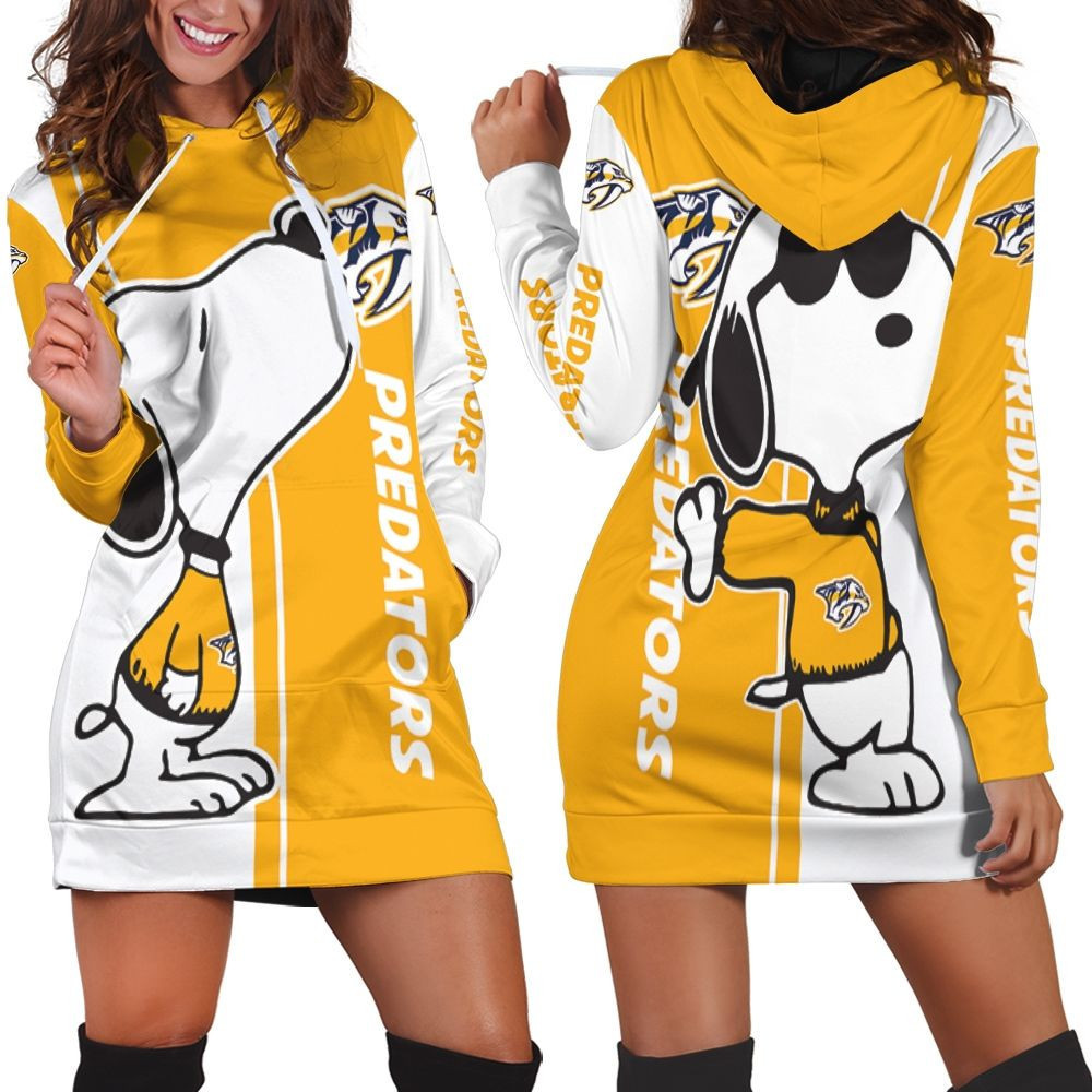 Nashville Predators Snoopy Lover 3d Hoodie Dress Sweater Dress Sweatshirt Dress