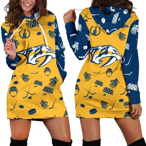 Nashville Predators Womens Hoodie Dress Sweater Dress Sweatshirt Dress 3d All Over Print For Women Hoodie