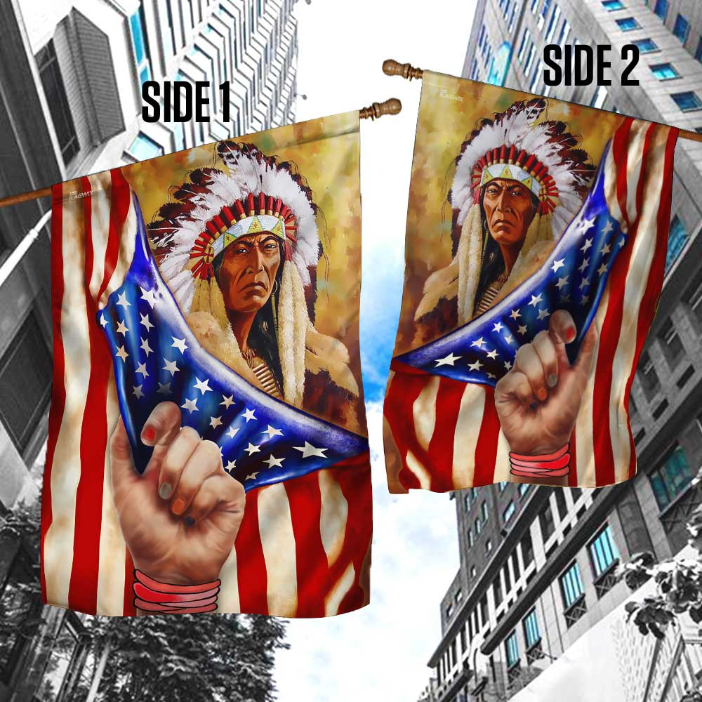 Native American Ancestor American Flag Indian Pride Flag Decorative Outdoor