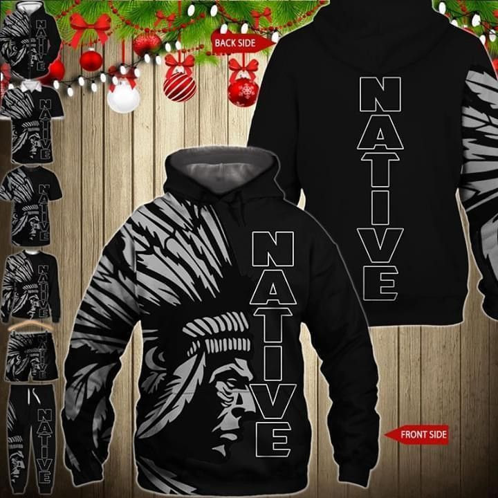 Native American Chief Black Pullover And Zippered Hoodies Custom 3D Graphic Printed 3D Hoodie All Over Print Hoodie For Men For Women