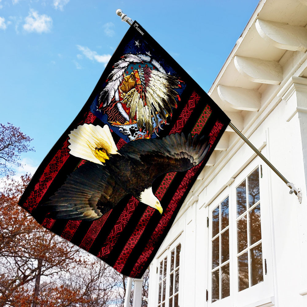 Native American Flag Feathers Flag Indian Pride Flag Decorative Outdoor