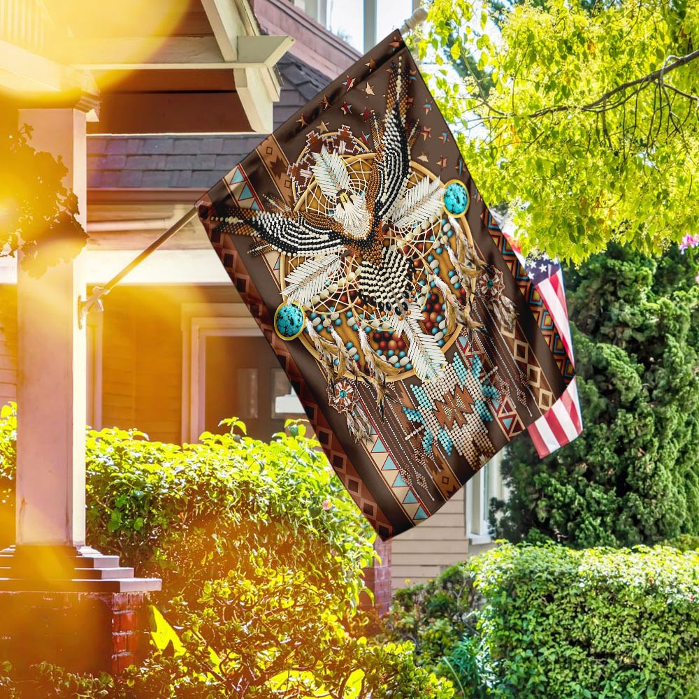 Native American Flag Owl and Dreamcatcher Flag Indian Pride Flag Decorative Outdoor