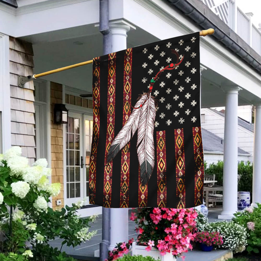 Native American Pride Flag Native Feathers Flag Decorative Outdoor