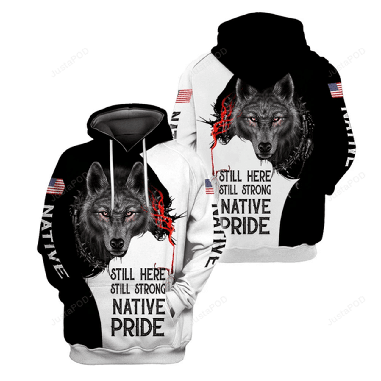 Native American Wolf 3d All Print Hoodie