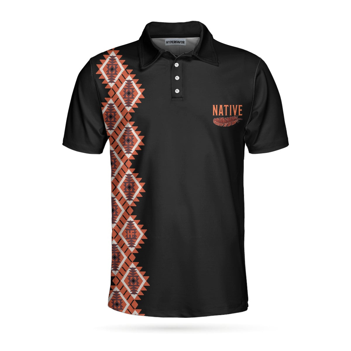 Native Blood Runs Through My Vein Men Polo Shirt Cherokee Pattern Shirt For Male Gift For American Lovers