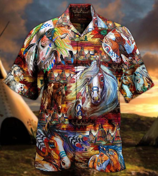 Native Horse Amazing My Soul Limited Edition - Hawaiian Shirt Hawaiian Shirt For Men