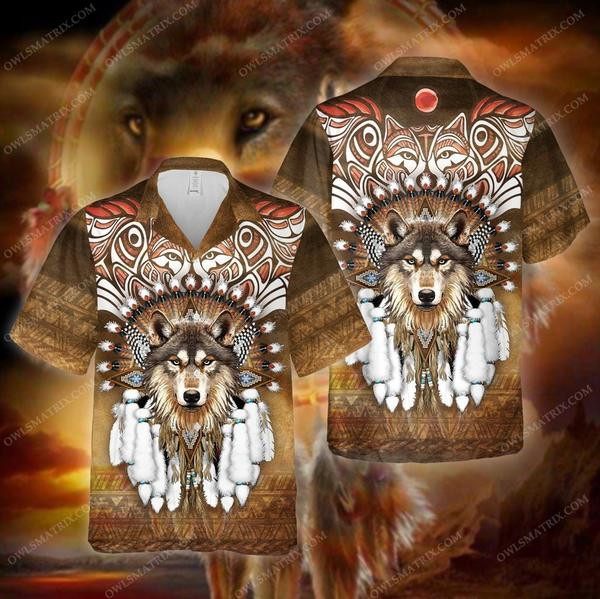 Native Wolf King Style Limited - Hawaiian Shirt Hawaiian Shirt For Men