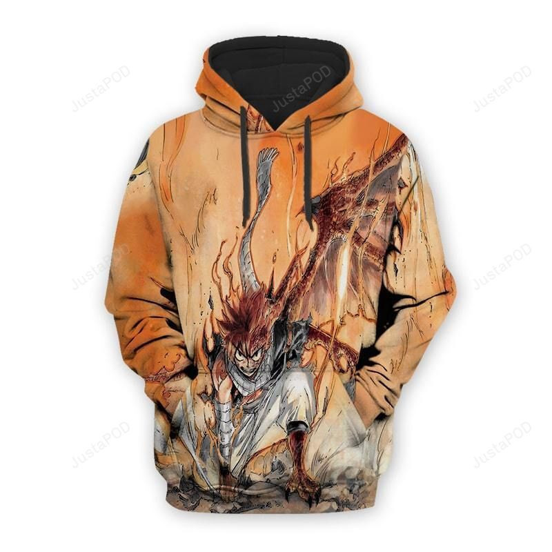 Natsu Dragneel Dragon Fire Cool Fairy Tail 3D All Over Print Hoodie