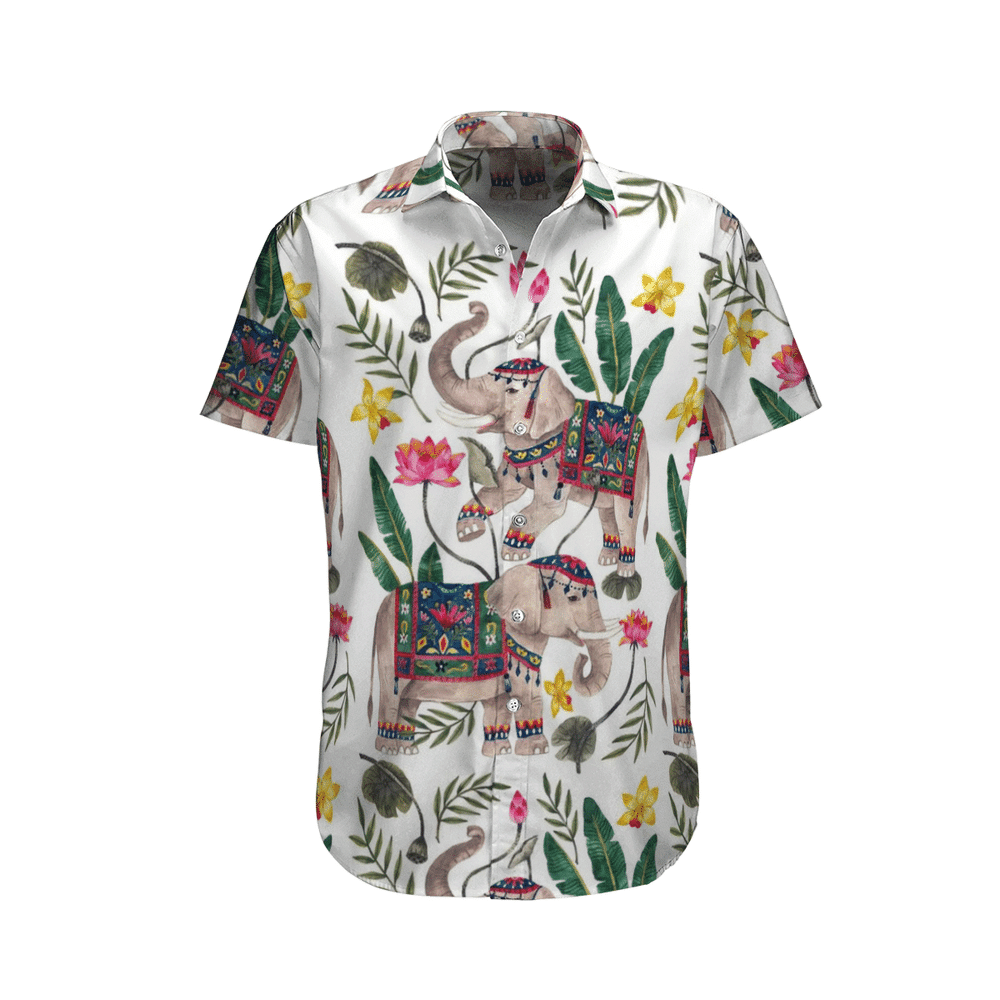 Nature Lovers Gift Elephant Aloha Hawaiian Shirt Colorful Short Sleeve Summer Beach Casual Shirt For Men And Women