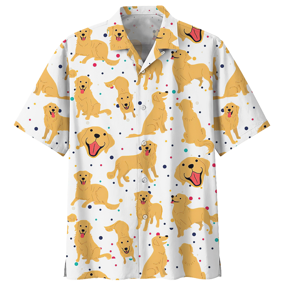 Naughty Golden Retriever Dog Aloha Hawaiian Shirt Colorful Short Sleeve Summer Beach Casual Shirt For Men And Women