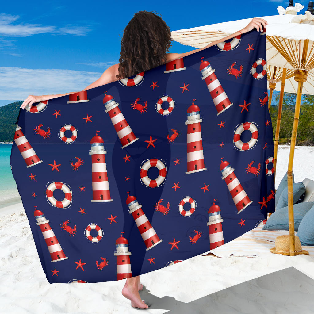 Nautical Pattern Print Sarong Cover Up Nautical Pareo Wrap Skirt Dress