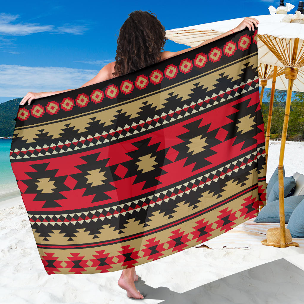 Navajo Pattern Print Sarong Cover Up Navajo Pareo Wrap Skirt Dress