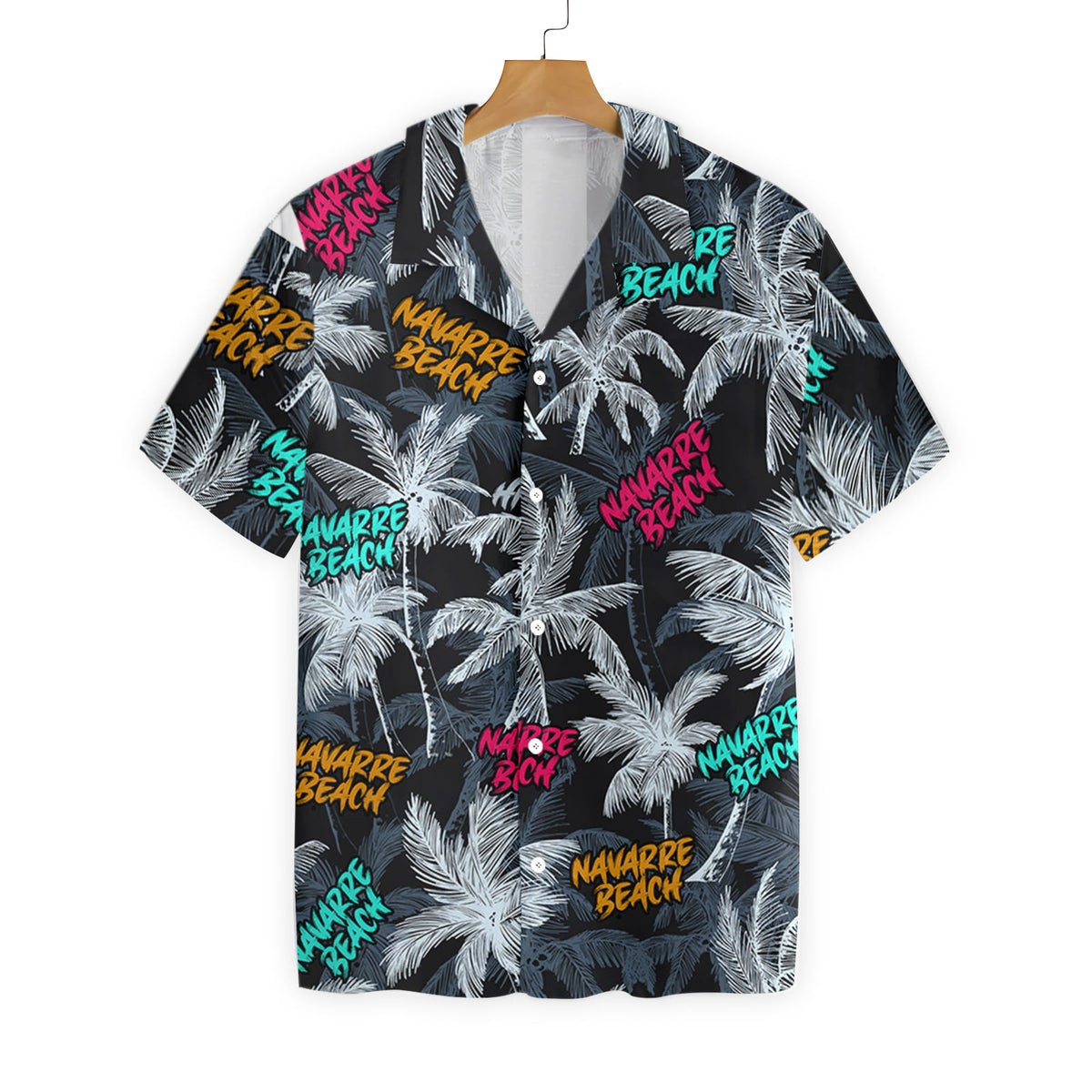 Navarre Beach Coconut Tree Seamless Hawaiian Shirt