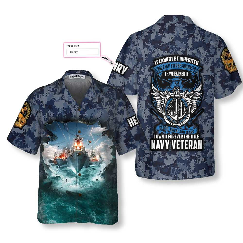 Navy Veteran Custom Hawaiian Shirt Proud Veteran Shirt Meaningful Gift For Veteran Day