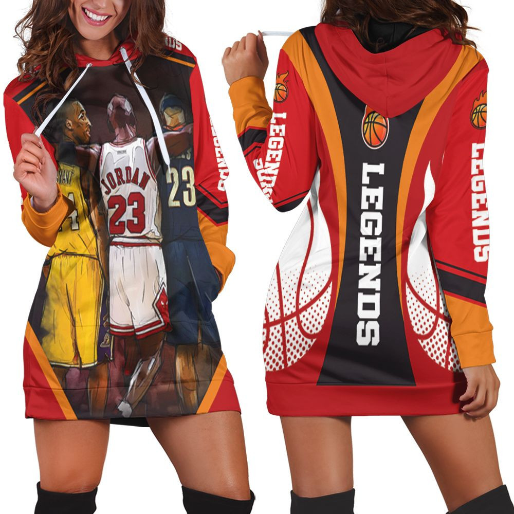 Nba Legend Michael Jordan Kobe Bryant King James Hoodie Dress Sweater Dress Sweatshirt Dress