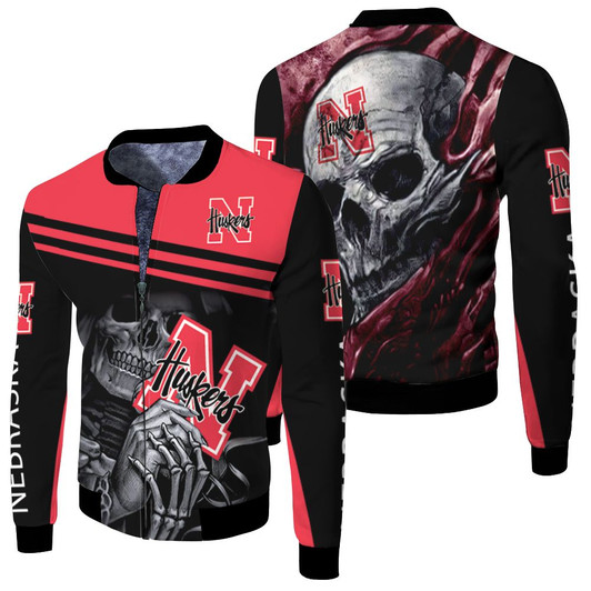 Nebraska Huskers Maiden Skull Fan Fleece Bomber Jacket