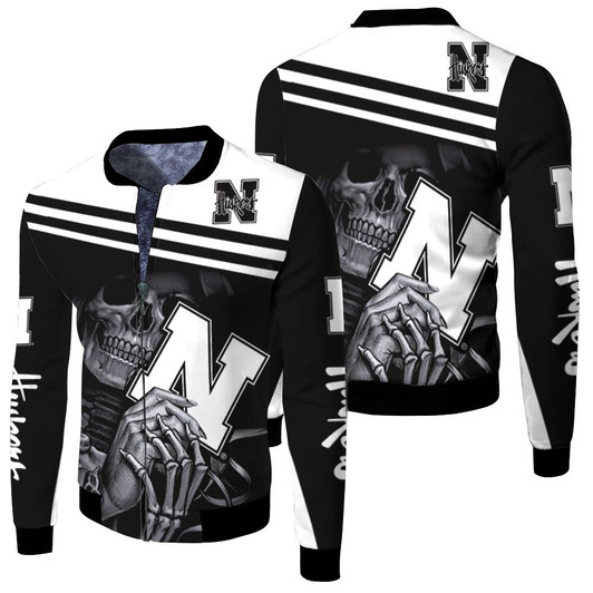 Nebraska Huskers Skull Maiden Fan Fleece Bomber Jacket