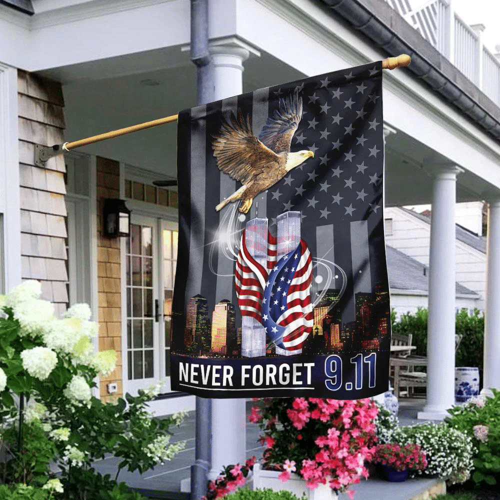 Never Forget 9-11 American Eagle US Flag Patriot Day Garden Flag House Flag