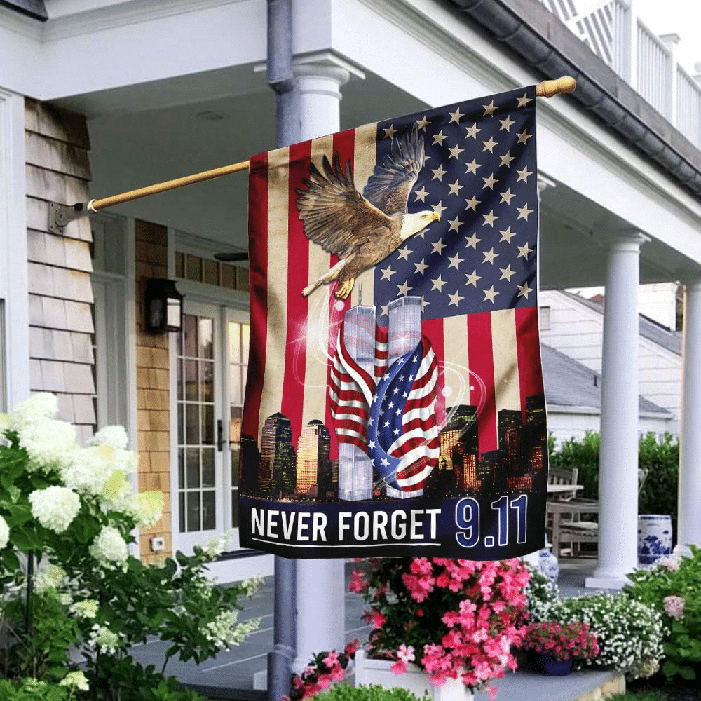 Never Forget 9-11 American Eagle US Flag Patriot Day Garden Flag House Flag