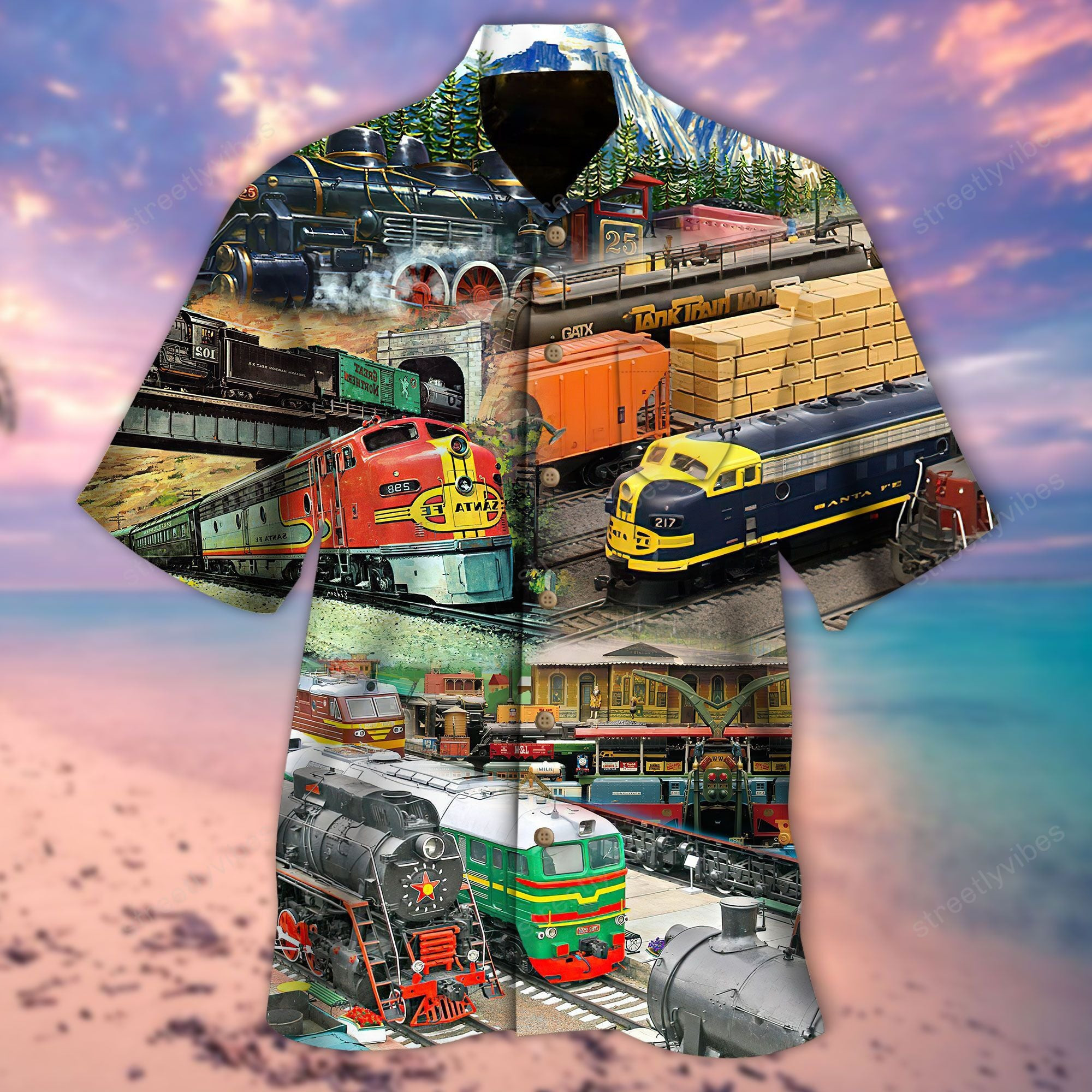 Never Too Old To Play With Train Hawaiian Shirt Hawaiian Shirt For Men