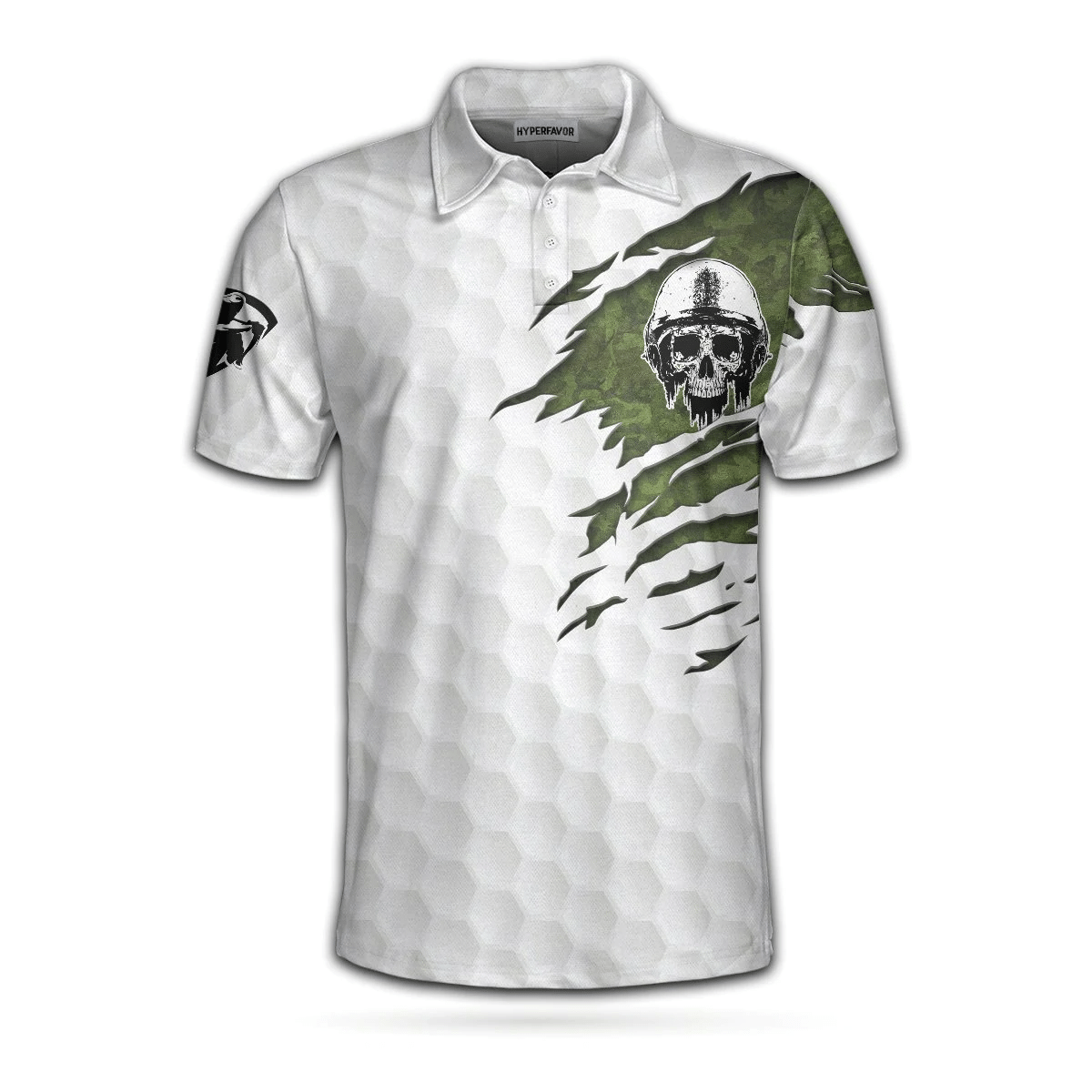 Never Underestimate A Golfer Who Is Also A Veteran Polo Shirt Skull Golfing Shirt For Retired Veterans