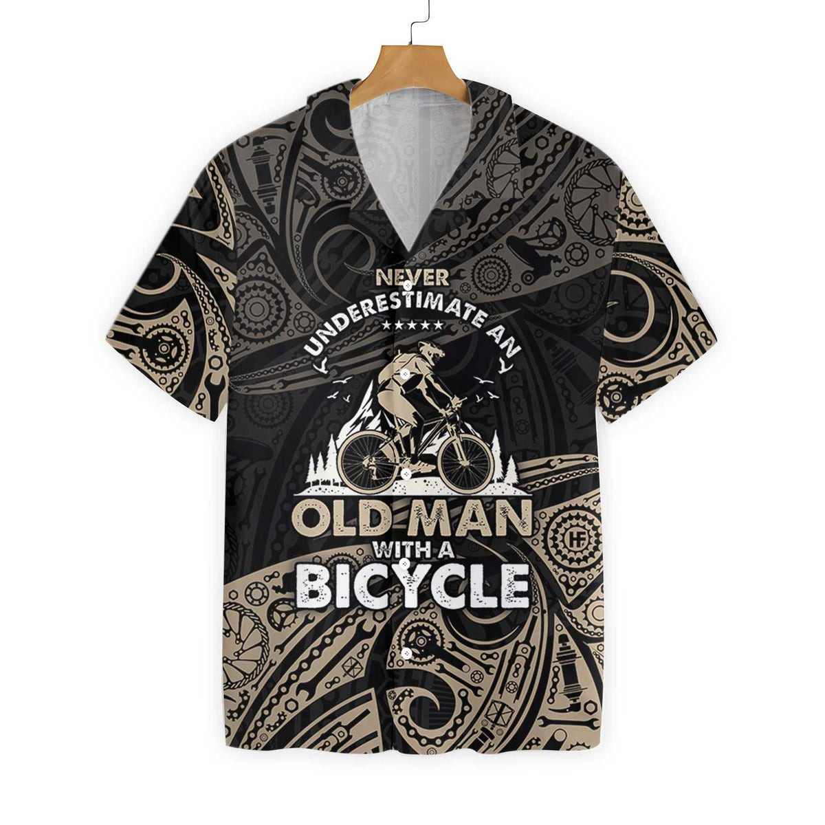 Never Underestimate An Old Men With A Bicycle Hawaiian Shirt
